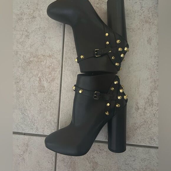 Balenciaga arena Studded Ankle Boots dress shoes cone block heels biker booties - Picture 1 of 8